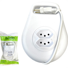 Extensao Ilumi Pp 2 Polos + Terra 10A. - 0,75Mm Branca - 3M Enrolar - 16880