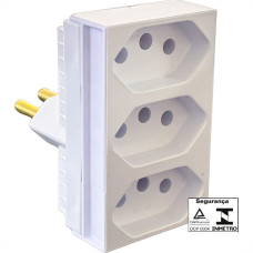 Pino 3 Saidas Ilumi 2 Polos+Terra 20A. Branco - 12300