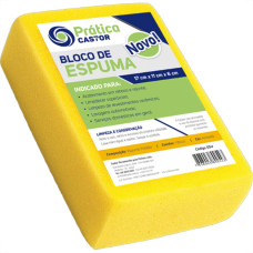 Espuma Em Bloco Castor Amarela Pratica 6Cm X 11Cm X 17Cm - 054 - Kit C/10 Pecas