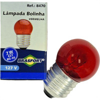 Lampada Bolinha Brasfort 7Wx127V. Vermelha - Kit C/25 Pecas