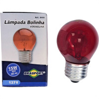 Lampada Colorida Brasfort 15Wx127V. Vermelha - Kit C/25 Pecas