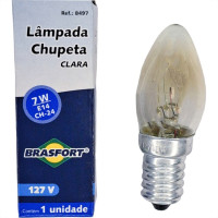 Lampada Chupeta Brasfort 7Wx127V. E14 Clara - Kit C/25 Pecas