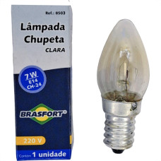 Lampada Chupeta Brasfort 7Wx220V. E14 Clara - Kit C/25 Pecas