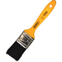 Pincel Trincha Pintura Roma Preta Ref.304   1.1/2'' Cabo Amarelo - Kit C/12 Pecas