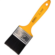 Pincel Trincha Pintura Roma Preta Ref.304   2.1/2'' Cabo Amarelo - Kit C/12 Pecas