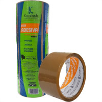 Fita Adesiva Embalagem Koretech Marrom 48Mm X 45M - Kit C/5 Pecas