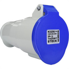 Acoplamento Industrial Femea Steck Newkon 2 Polos+Terra 200V. A 250V. 32A. Azul N3256