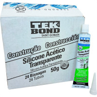 Silicone Tekbond Acetico 50G. Construcao Transparente Colmeia - Caixa - Kit C/24 Pecas