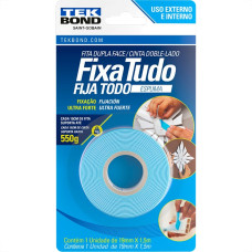 Fita Dupla Face Tekbond Fixa Tudo Espuma 19Mm X 1,5M