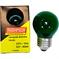 Lampada Colorida Thompson 15Wx127V. Verde - Kit C/10 Pecas