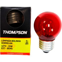 Lampada Colorida Thompson 15Wx127V. Vermelha - Kit C/10 Pecas