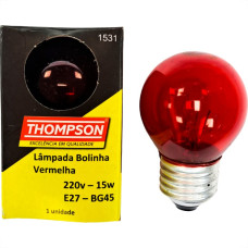 Lampada Colorida Thompson 15Wx220V. Vermelha - Kit C/10 Pecas