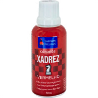 Corante Para Tinta Xadrez Vermelho (50Ml) - Kit C/12 Pecas