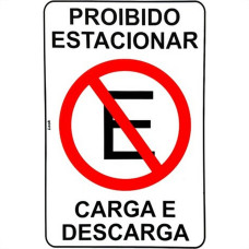 Placa Look 20X30Cm (Proibido Estacionar Carga/Descarga) - Kit C/5 Pecas