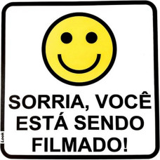 Placa Look 15X15Cm (Sorria Voce Esta Sendo Filmado) - Kit C/5 Pecas