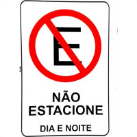 Placa Look 20X30Cm (Nao Estacione Dia/Noite) - Kit C/5 Pecas