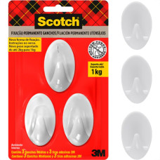 Gancho 3M Scotch Permanente Medio 1Kg Com 3 Pecas