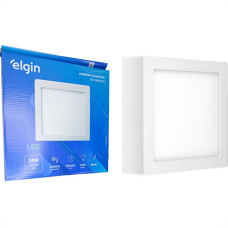 Plafon Led Sobrepor Elgin Quadrado 24W. 6500K. Bivolt Branco