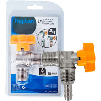 Acessorio Para Gas Higiban Registro Esfera Angular (2 Em 1) - 1/2'' X 1/2'' E 1/2'' X 3/8''