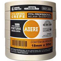 Fita Crepe Adere Para Pintura Imobiliaria 427 Profissional 18Mm X 50M - Kit C/16 Pecas