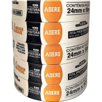 Fita Crepe Adere Para Pintura Imobiliaria 427 Profissional 24Mm X 50M - Kit C/5 Pecas