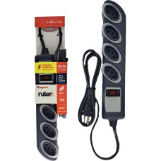 Filtro Linha Daneva Breaker 4 Tomadas 2P+T Com Chave Disjuntora Bivolt Grafite - Dn1646