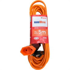 Extensao Daneva Pp Hard Work 2 Polos 20A. 2,5Mm Laranja - 5M