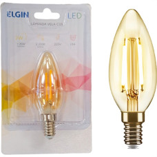 Lampada Filamento De Led Elgin Vela - 2Wx220V. Ambar E-14