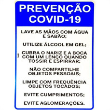 Placa Look 20X30Cm (Prevencao Covid-19) - Kit C/5 Pecas