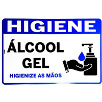 Placa Look 20X30Cm (Alcool Gel Horizontal) - Kit C/5 Pecas