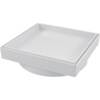 Ralo Invisivel Quadrado Estrela 15X15Cm Branco