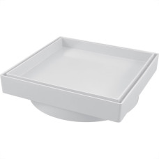 Ralo Invisivel Quadrado Estrela 15X15Cm Branco