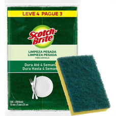 Esponja Scotch Brite Dupla Face Multiuso Com 4 Pecas