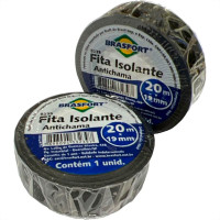 Fita Isolante Brasfort 20M Preta Antichama - 8239 - Kit C/10 Pecas