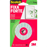 Fita Dupla Face 3M Fixa Forte Espuma 24Mm X 1,5M - 1,5Kg