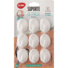 Kit 9 Ganchos Plastico 3,5X2X1,5Cm
