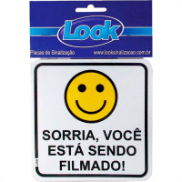 Placa Sinalizacao 15X15 Sorria/Filmado - Kit C/5 CA