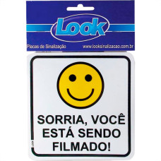 Placa Sinalizacao 15X15 Sorria/Filmado - Kit C/5 CA