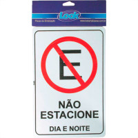 Placa Sinalizacao 20X30 Nao Estacione - Kit C/5 CA