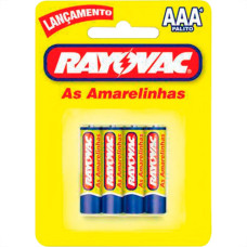 Pilha Rayovac Amarela Palito C/4