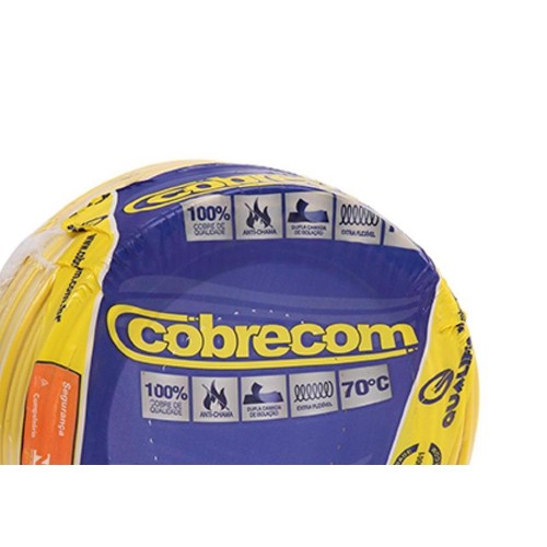 Fio Cabo Auto Cobrecom 100mts 6,0mm Amarelo