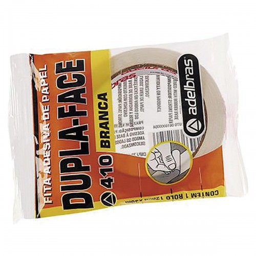 Fita Branca Papel Dupla-Face Adelbras 12Mmx30Mt