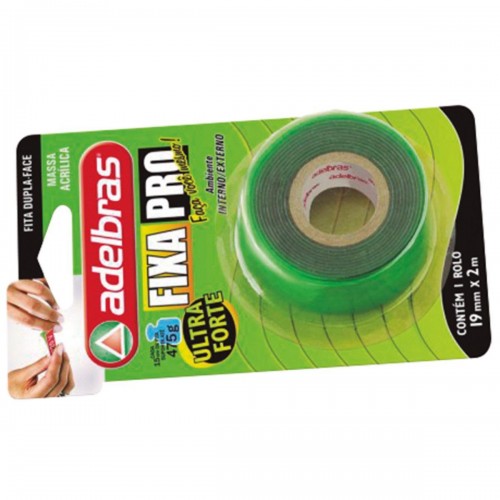 Fita Dupla-Face Adelbras F.Pro Verde 19Mmx2