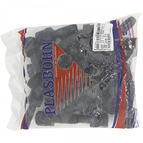 Adaptador Rosca Externa Plasbohn B 3/4 Preto - Kit C/50 Unidades