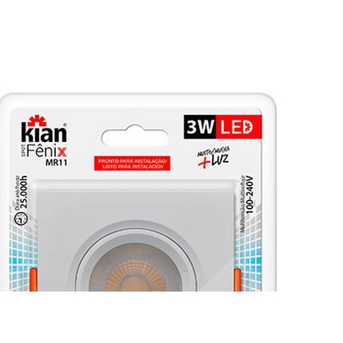 Spot Emb.03W Led 6000K Quad Kian