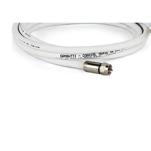 Fio Coaxial Kit Rgc06 C/Conector Branco 10Mt