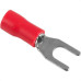 Terminal Pre-Isol Forquilha 0,5-1,5 F3,7 Vermelho - Kit C/100 Unidades