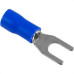 Terminal Pre-Isol Forquilha 1,5-2,5 F3,7 Azul - Kit C/100 Unidades