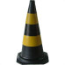 Cone Rigido Prosafety Plastico Preto/Amarelo 50Cm Wps1915