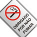 Placa Sinalizacao Aluminio 16X23 ''Obrigado Por Nao Fumar'' 150Al